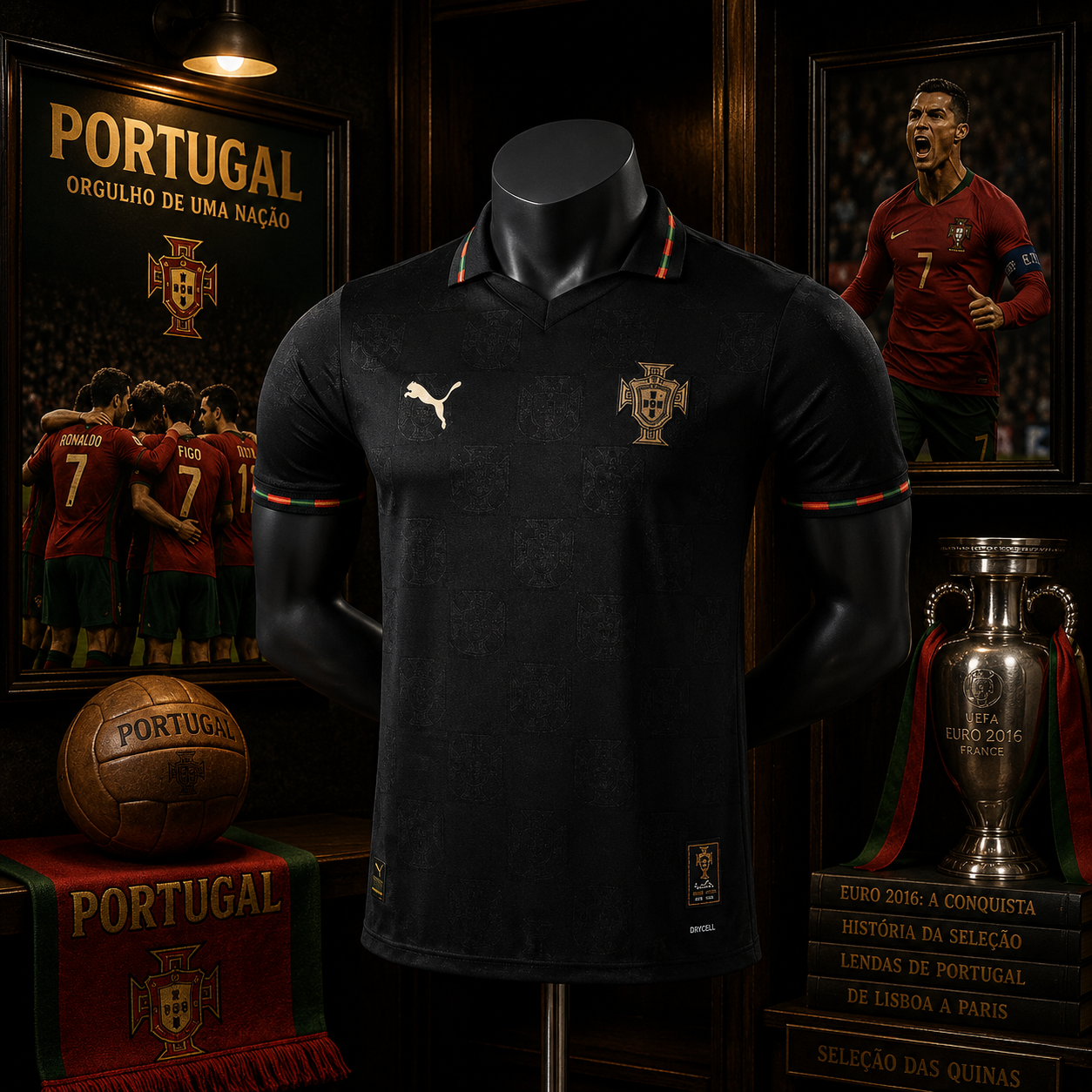 PORTUGAL SPECIAL EDITION BLACK PLAYER VERSION JERSEY